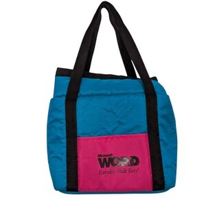 MICROSOFT Kool Pak Cooler Bag Small 1990 Word Computer Advertising Teal Pink